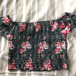 Teenbell Cropped Floral Top